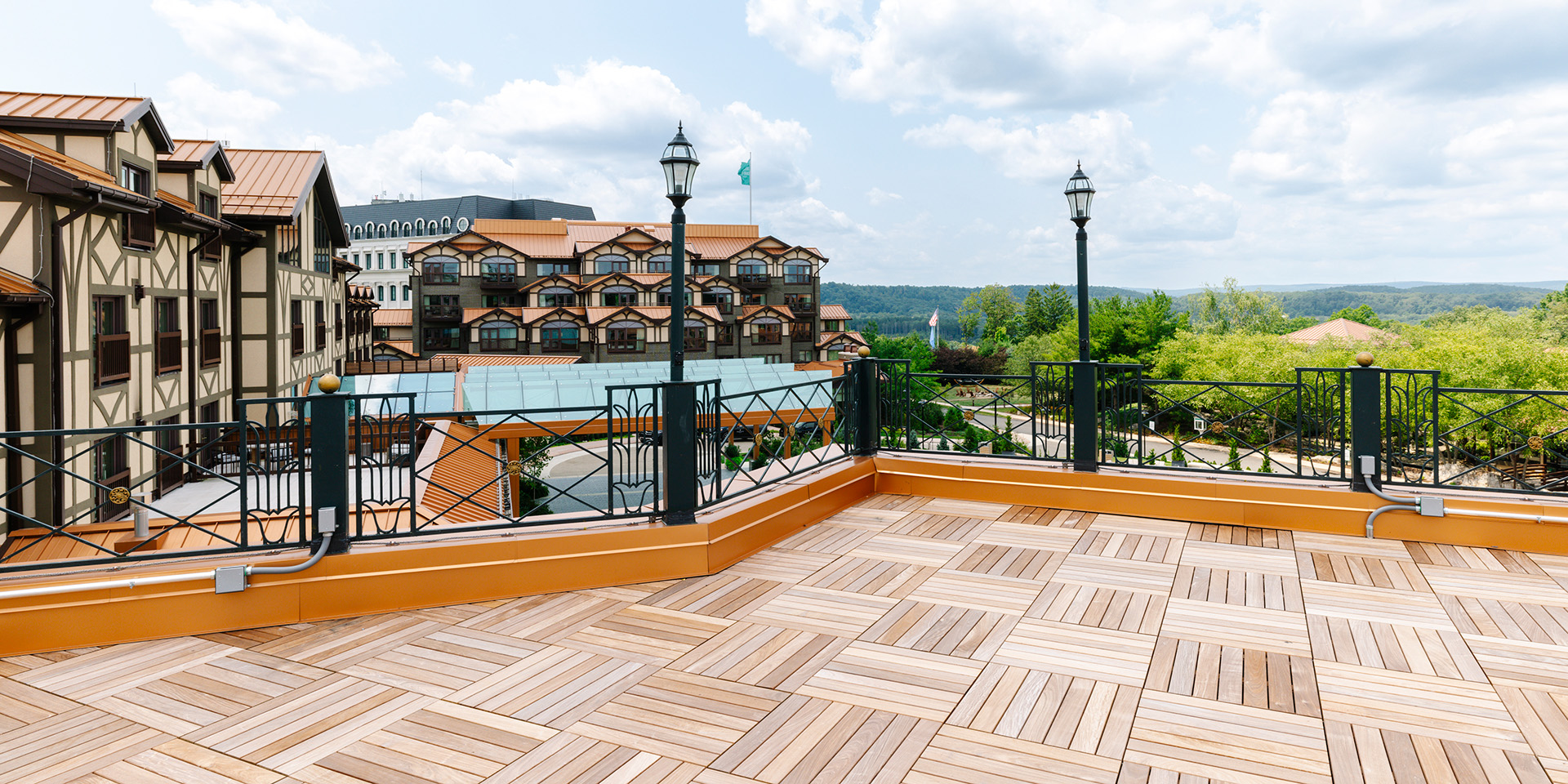 Venue deck overlooking mountains